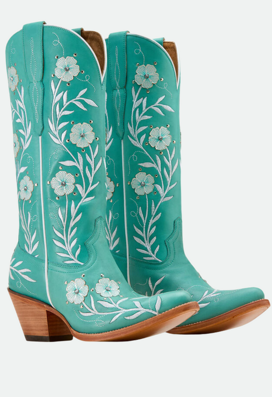 Ariat Women's Romance Western Boot Natural Turquoise