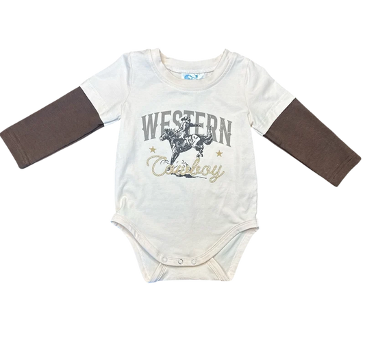 Shea Baby Western Cowboy LS Graphic Onesie Tee