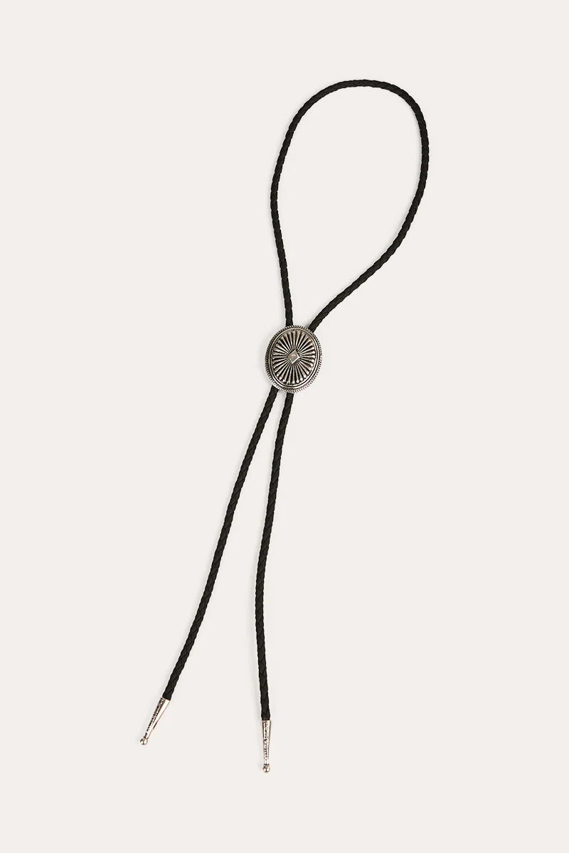 Ringers Western Sunset Silver-Plated Bolo Tie - Antique Silver