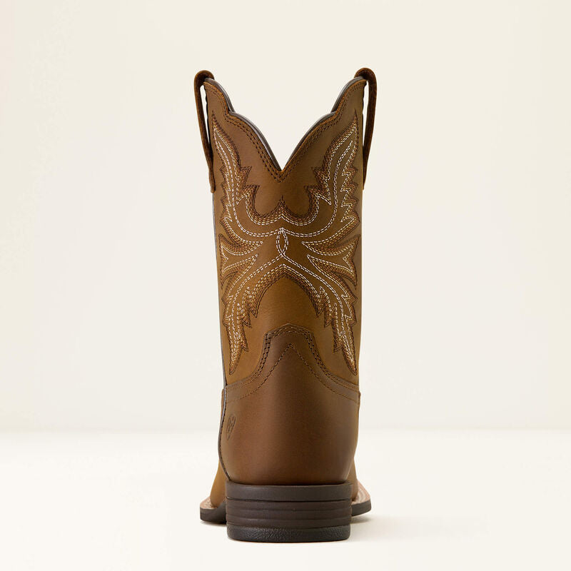 Ariat Kid's Westwood Wide Square Toe Western Boot - Distressed Brown