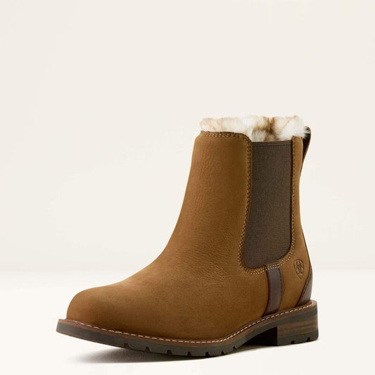 Ariat Women's Wexford Sherpa Waterproof Chelsea Boot - Amber Brown