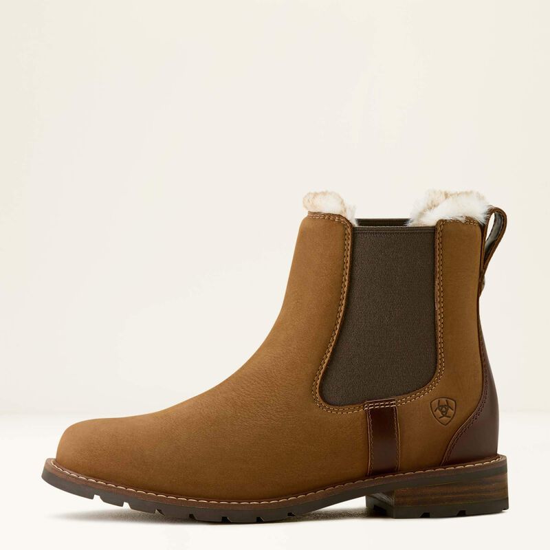 Ariat Women's Wexford Sherpa Waterproof Chelsea Boot - Amber Brown