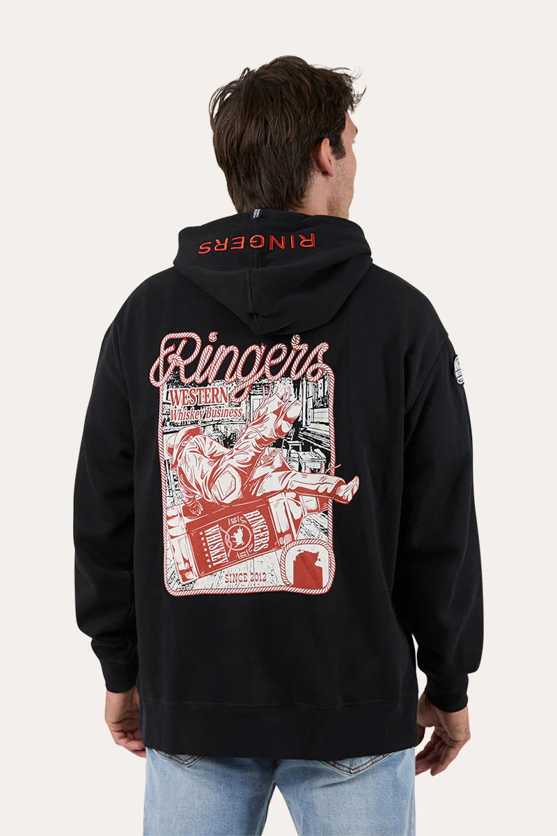 Ringers Western Mens Whiskey Business Pullover Hoodie - Black