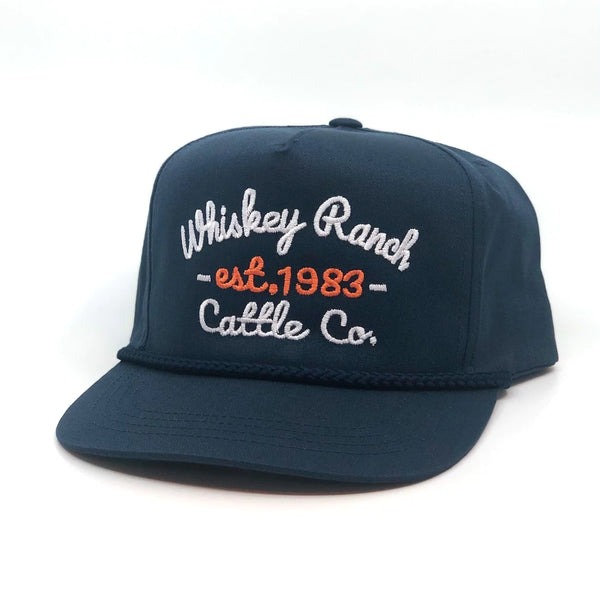 Black/White Adjustable Trucker Hat By Whiskey Bent Hat Co. Rope Hats