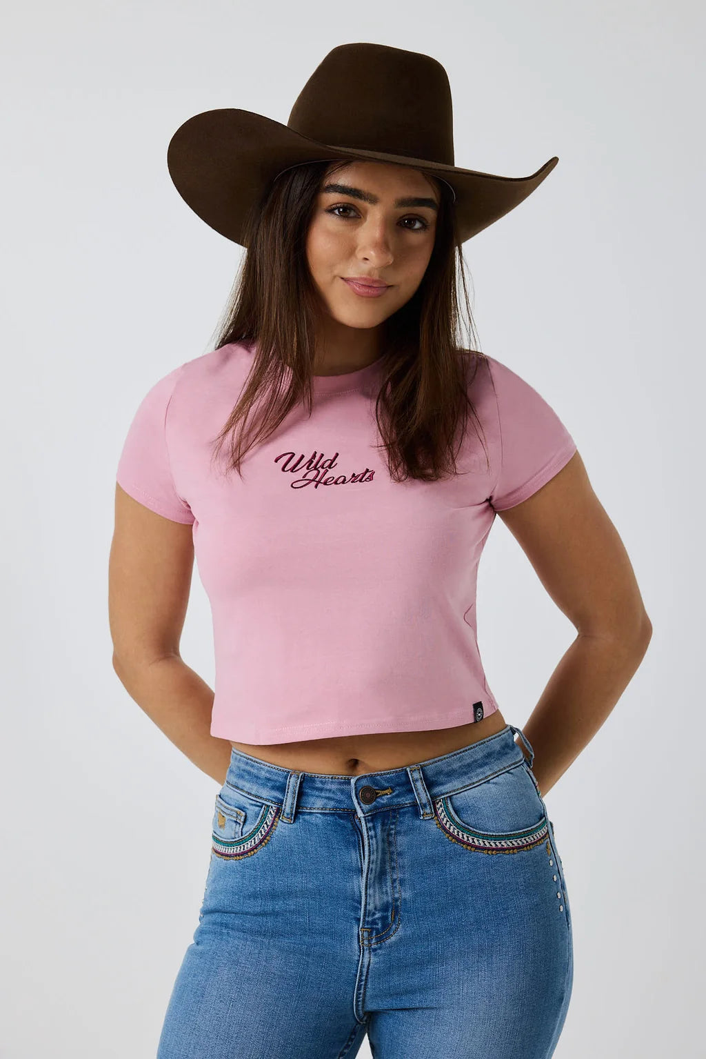 Ringers Western Womens Wild Heart Baby T-Shirt - Dusty Pink