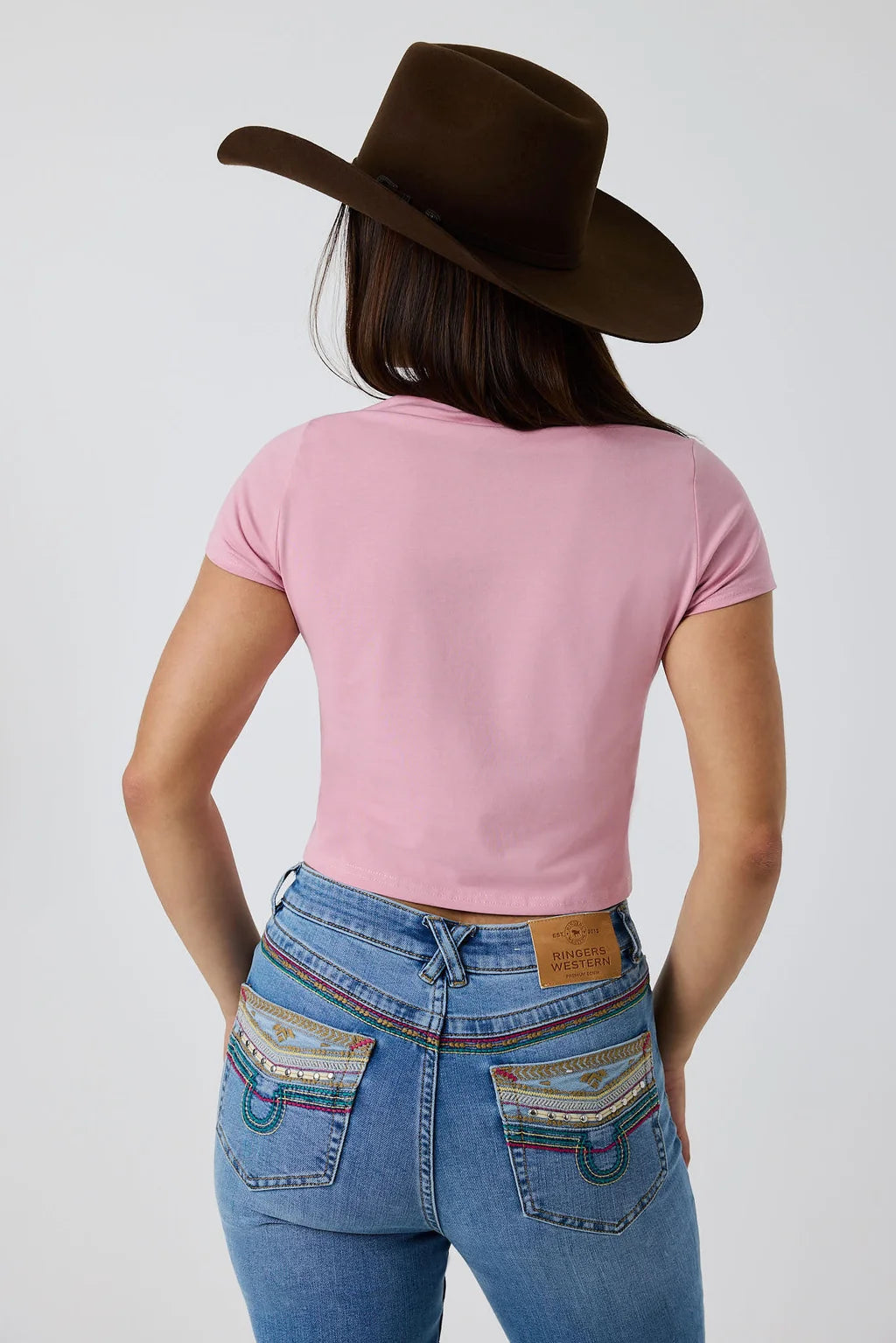 Ringers Western Womens Wild Heart Baby T-Shirt - Dusty Pink
