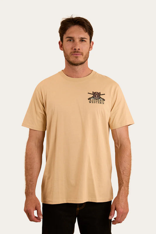Ringers Western Mens Wild Boar Loose Fit T-Shirt - Dark Sand