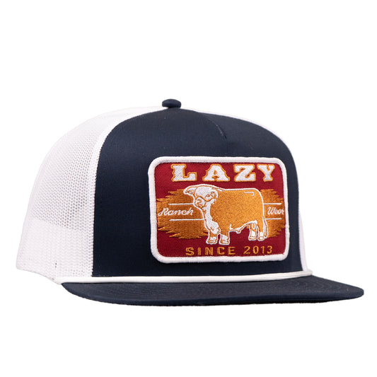 Lazy J Ranch Navy & White Wild Classic Rope Trucker Hat