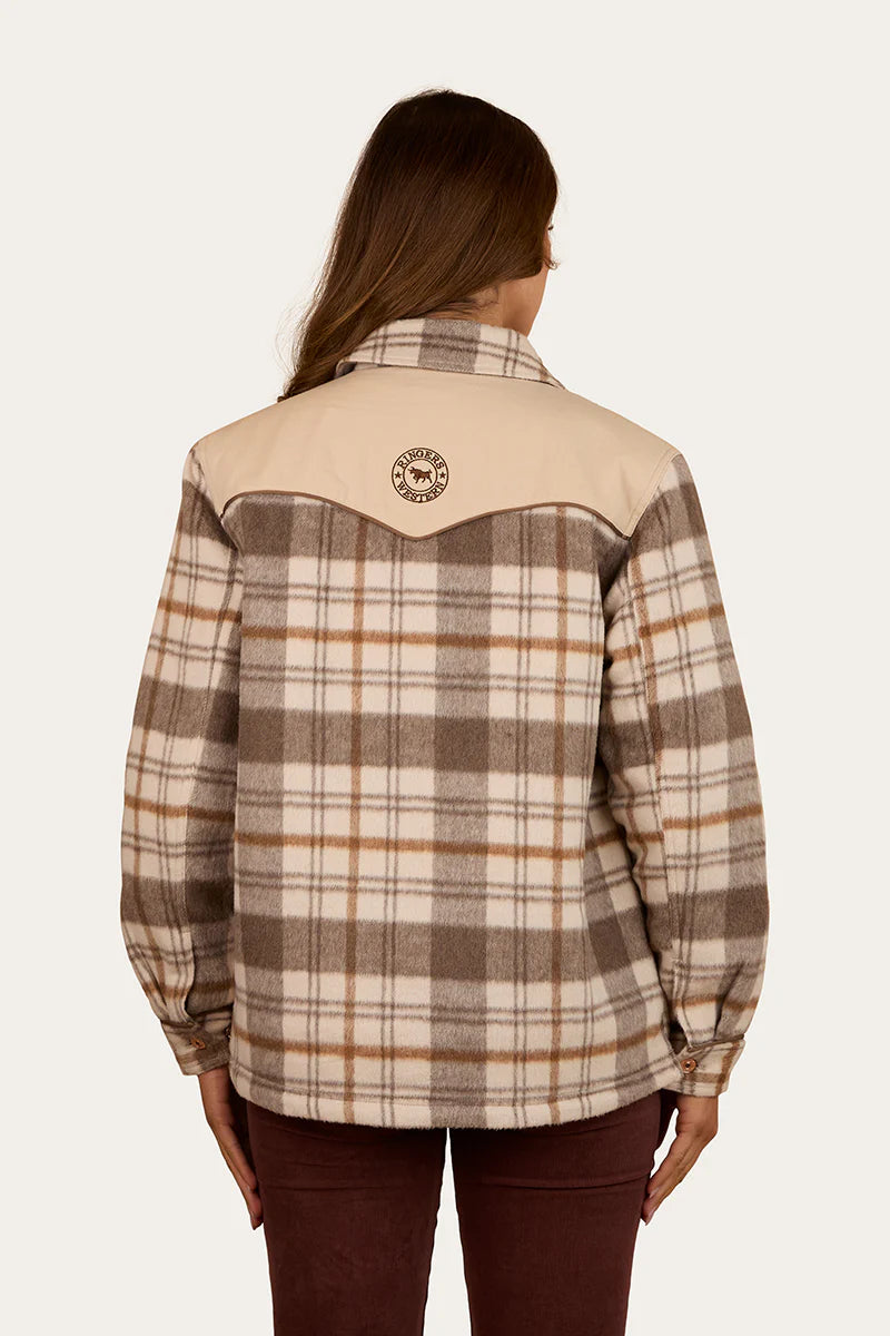 Ringers Western Women's Wildwood Western Check Jacket - Off White/Brown