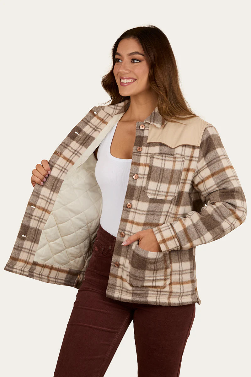 Ringers Western Women's Wildwood Western Check Jacket - Off White/Brown