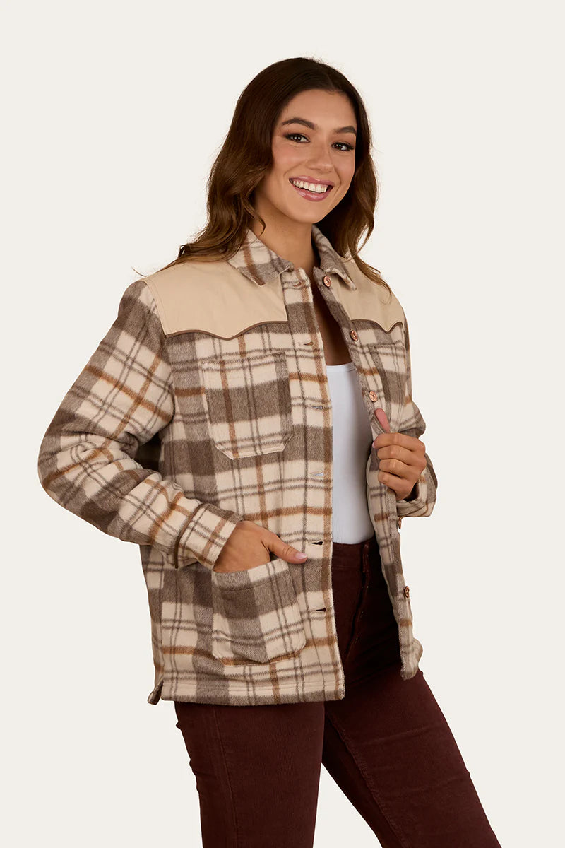 Ringers Western Women's Wildwood Western Check Jacket - Off White/Brown