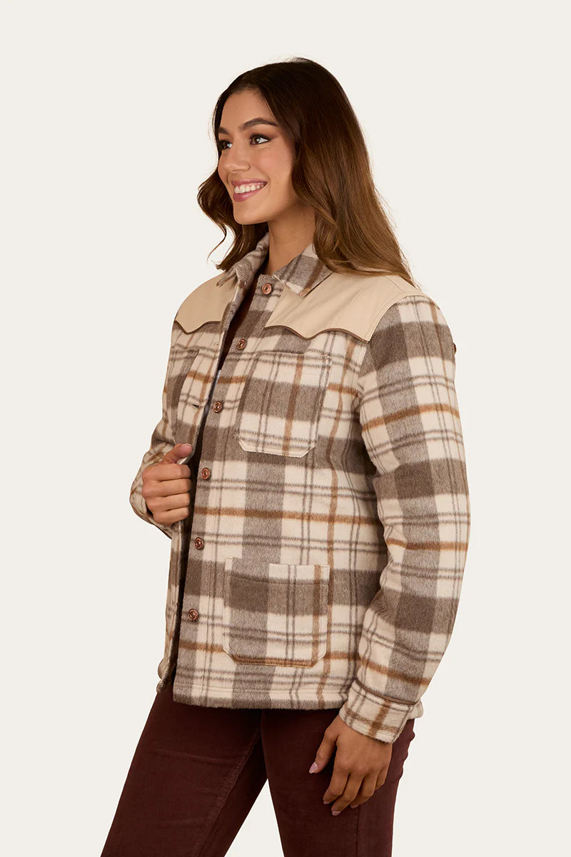 Ringers Western Women's Wildwood Western Check Jacket - Off White/Brown