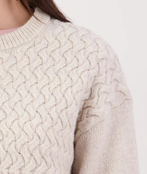 Swanndri Women's Amberley Knit Crew - Biscotti Marle