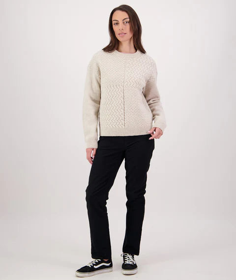 Swanndri Women's Amberley Knit Crew - Biscotti Marle