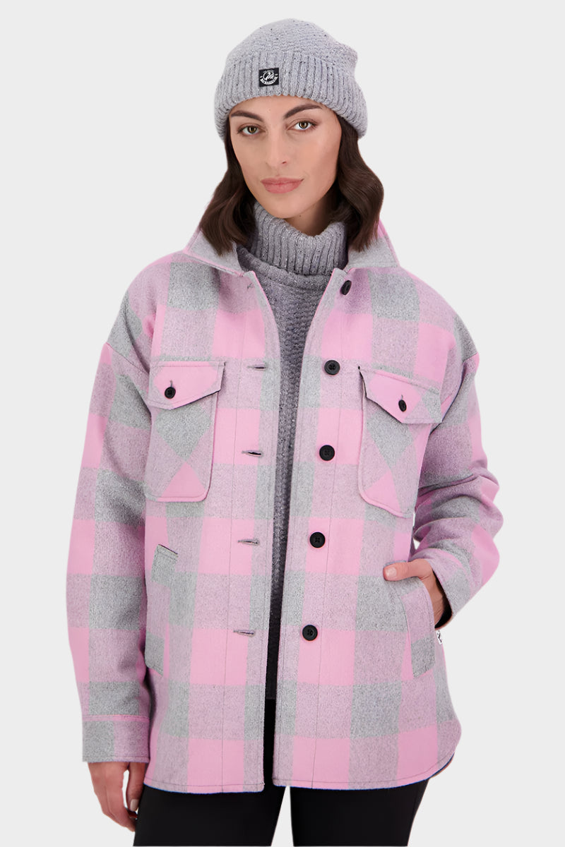Swanndri Women's Anchorage V2 Wool Shirt Jacket - Rose Quartz Check