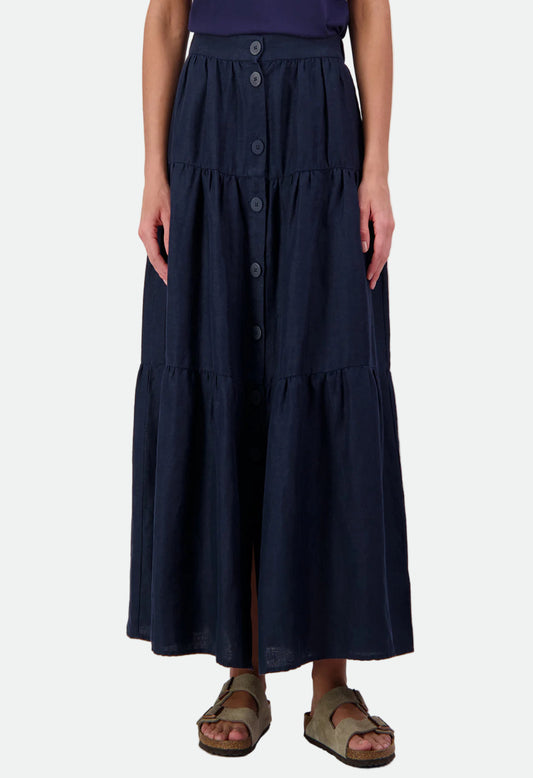 Swanndri Women's Audrey Linen Skirt - Navy