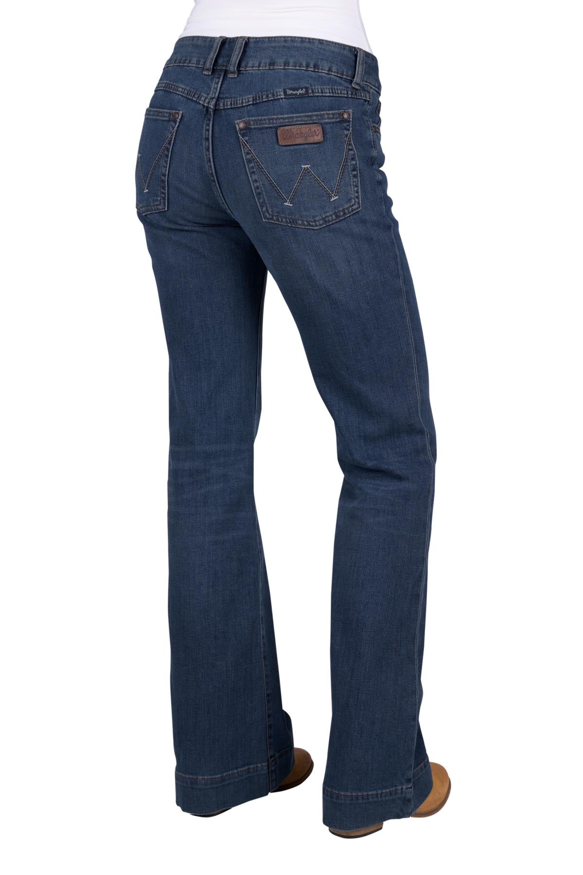 Wrangler Women’s Blair Trouser Jean Mae -MID INDIGO- 34” Leg