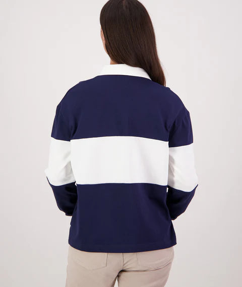 Swanndri Women's Kimbell Long Sleeve Rugby Top - Navy