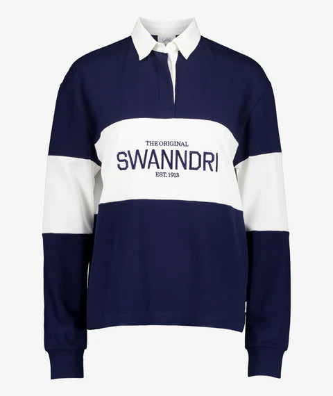 Swanndri Women's Kimbell Long Sleeve Rugby Top - Navy