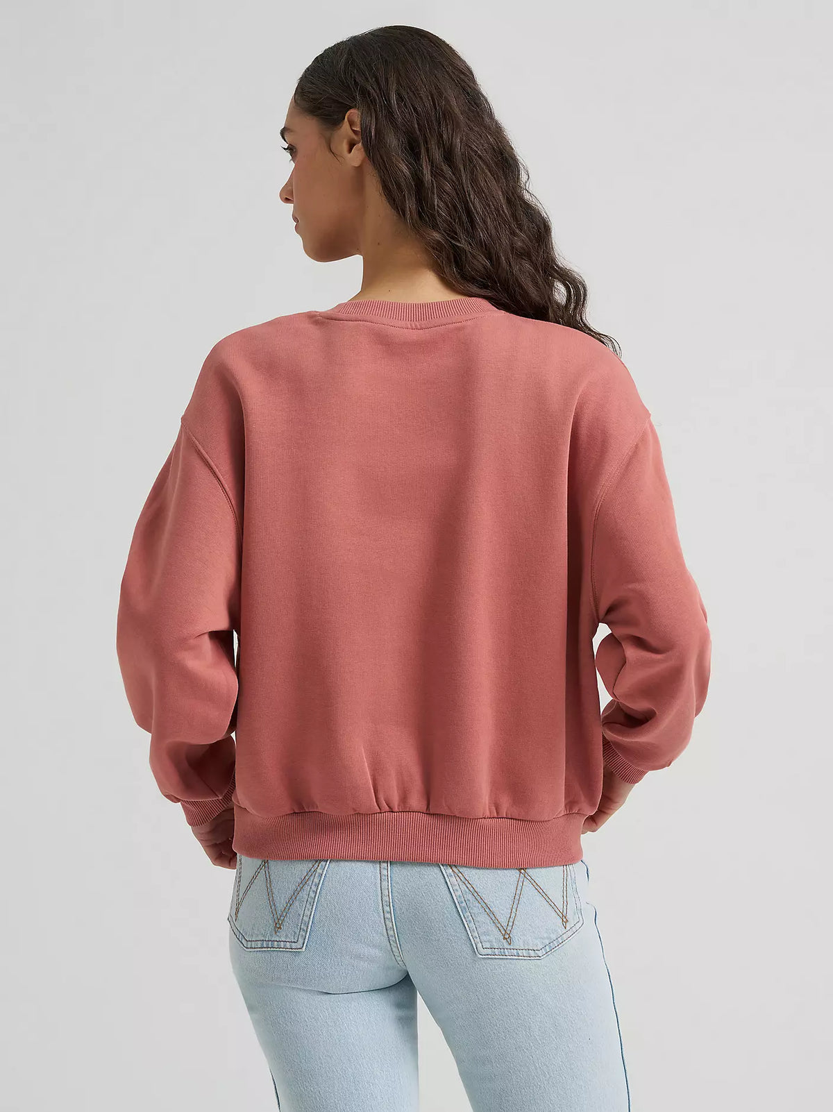 Wrangler Women's Logo Canyon Crew Pullover - Withered Rose