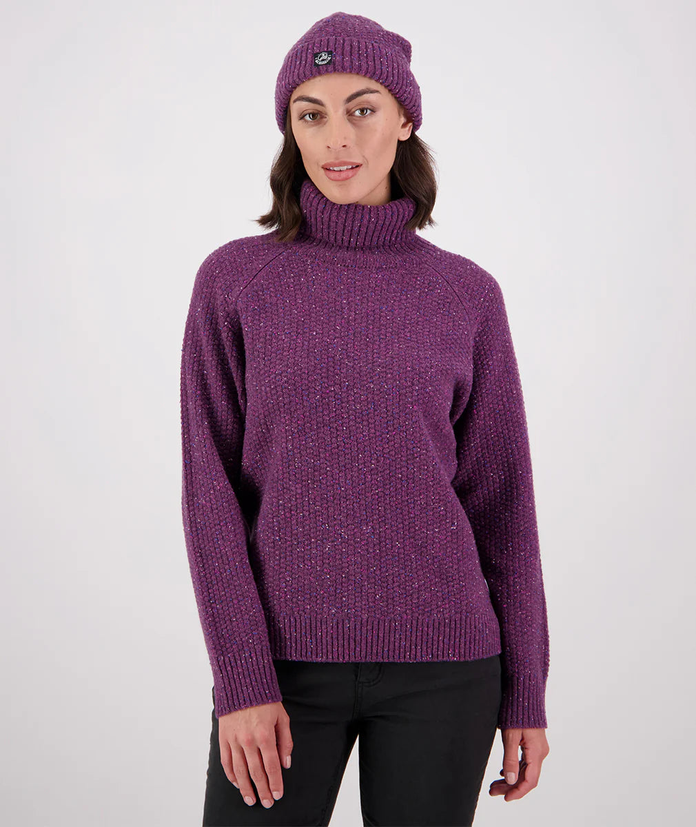 Swanndri Women's Lyttelton V2 Roll Neck Jumper - Dk Plum