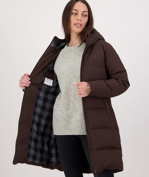 Swanndri Women's Nimbus Longline Down Coat - Espresso