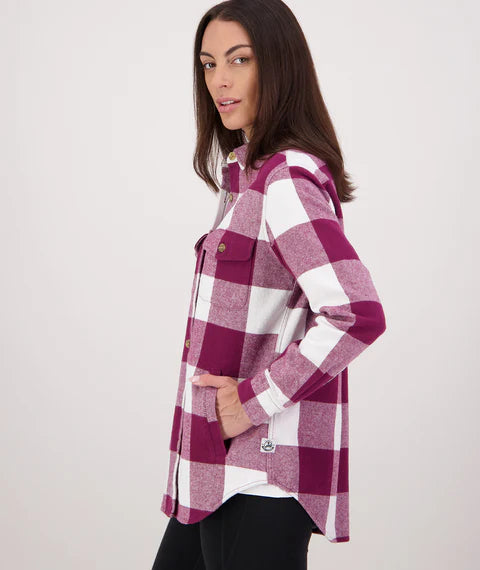 Swanndri Women's Rapaki Shacket - Shiraz/White