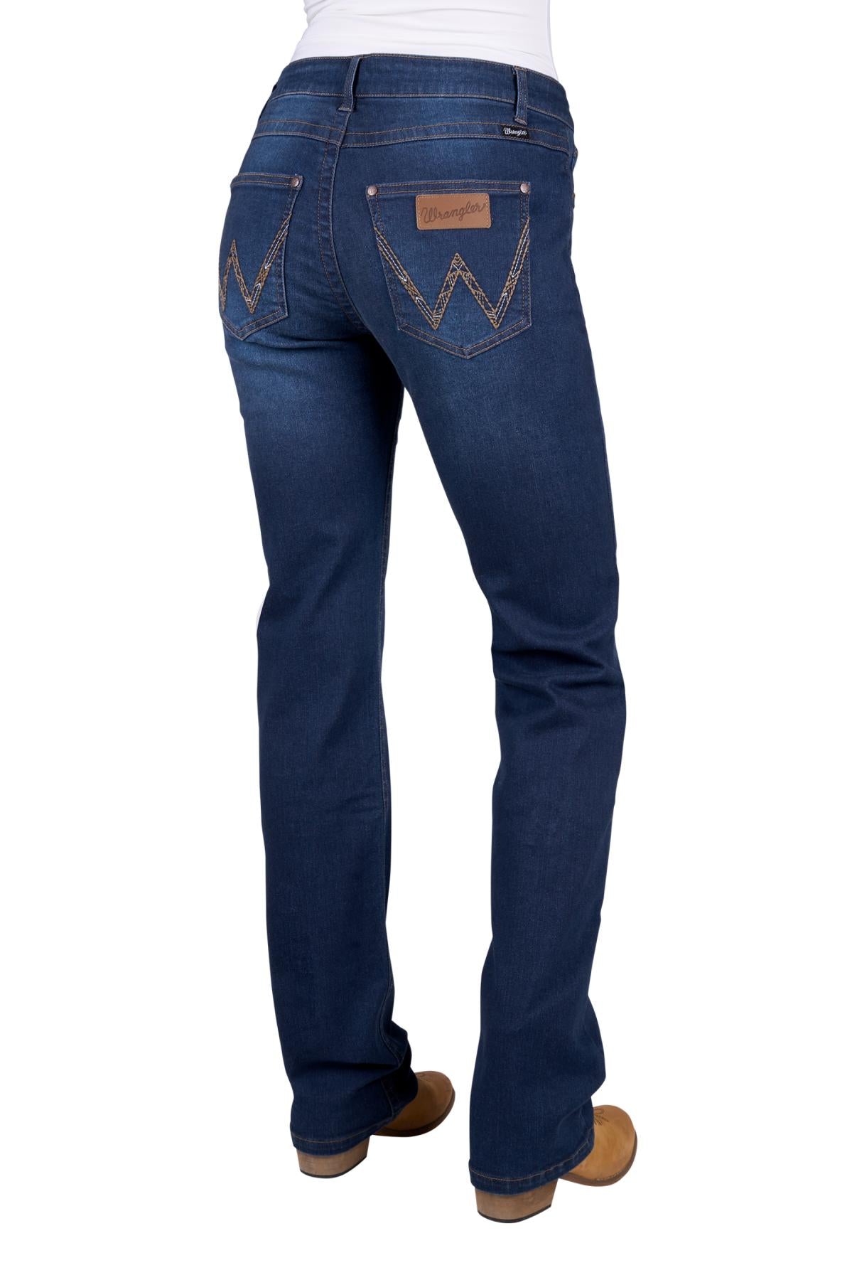 Wrangler Women’s Tia Straight Leg Jean -DARK INDIGO- 34” Leg
