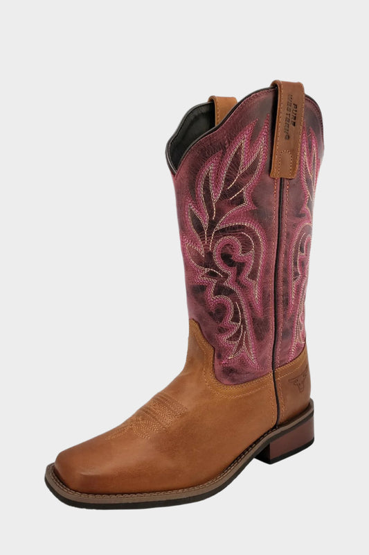 Pure Western Women’s Tyler Boot - RUST/OILED GRAPE