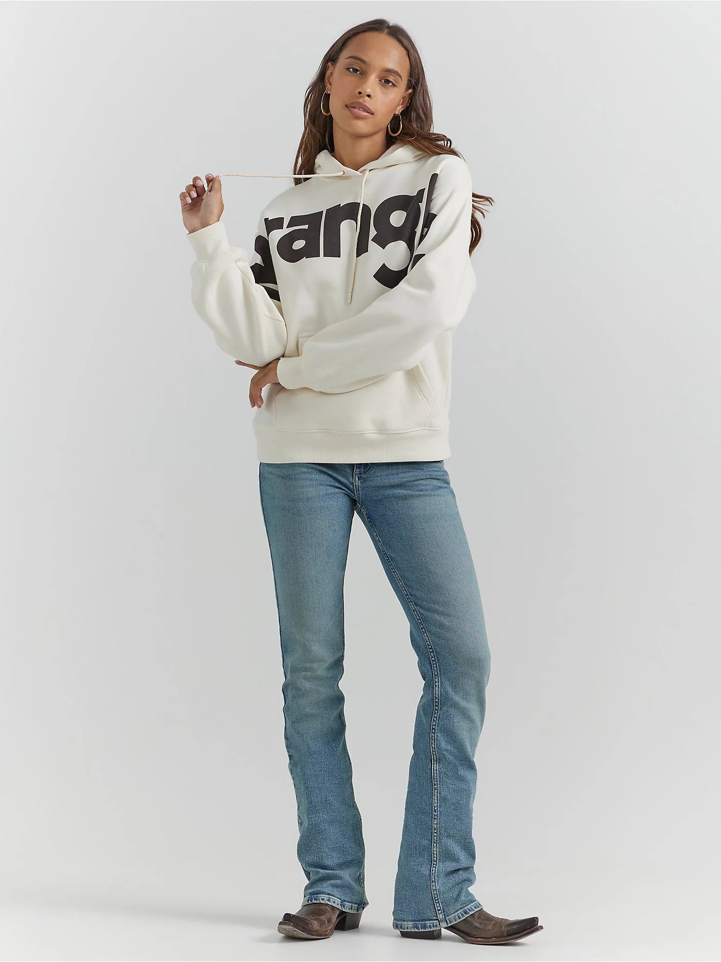 Wrangler Women's Bold Logo Hoodie - White