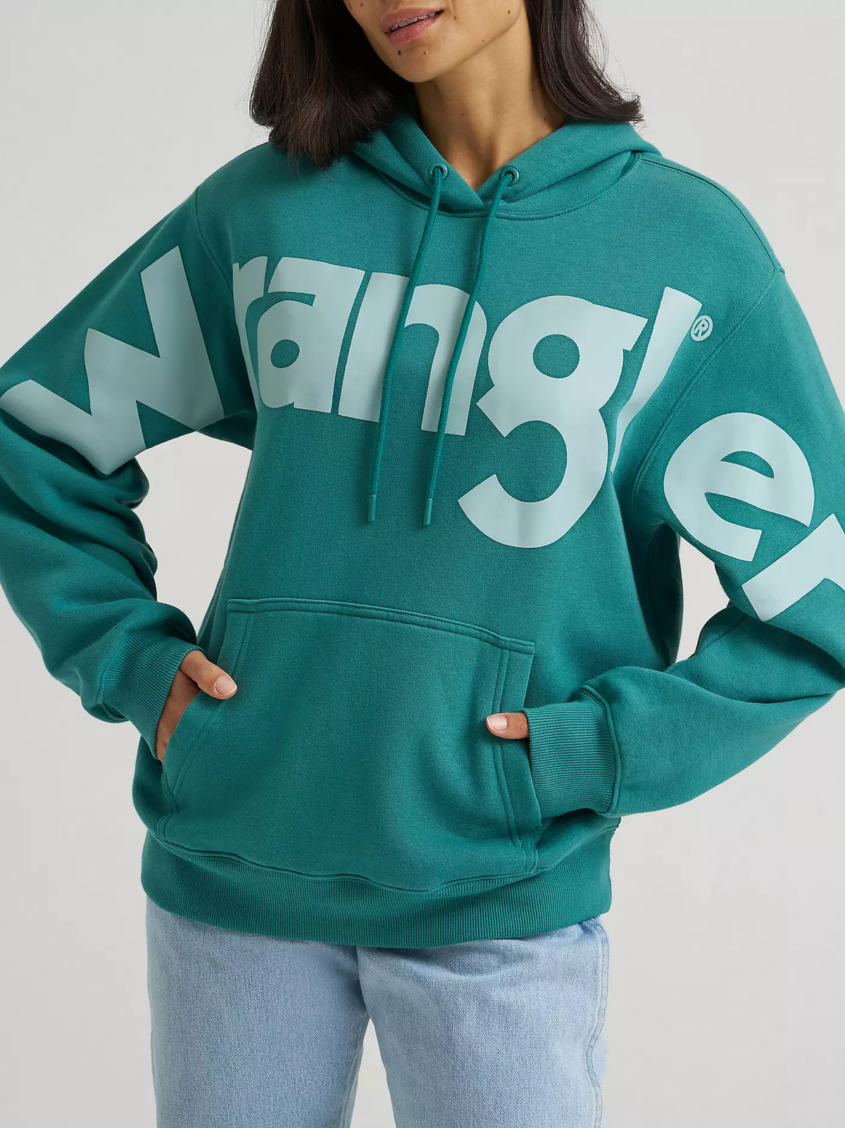 Women’s Wrangler Wide Open Spaces Logo Hoodie - Teal Dream