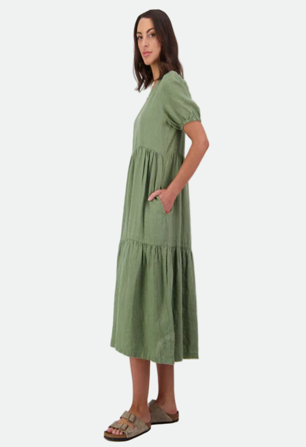 Swanndri Women's Alma Gathered Dress - Clover
