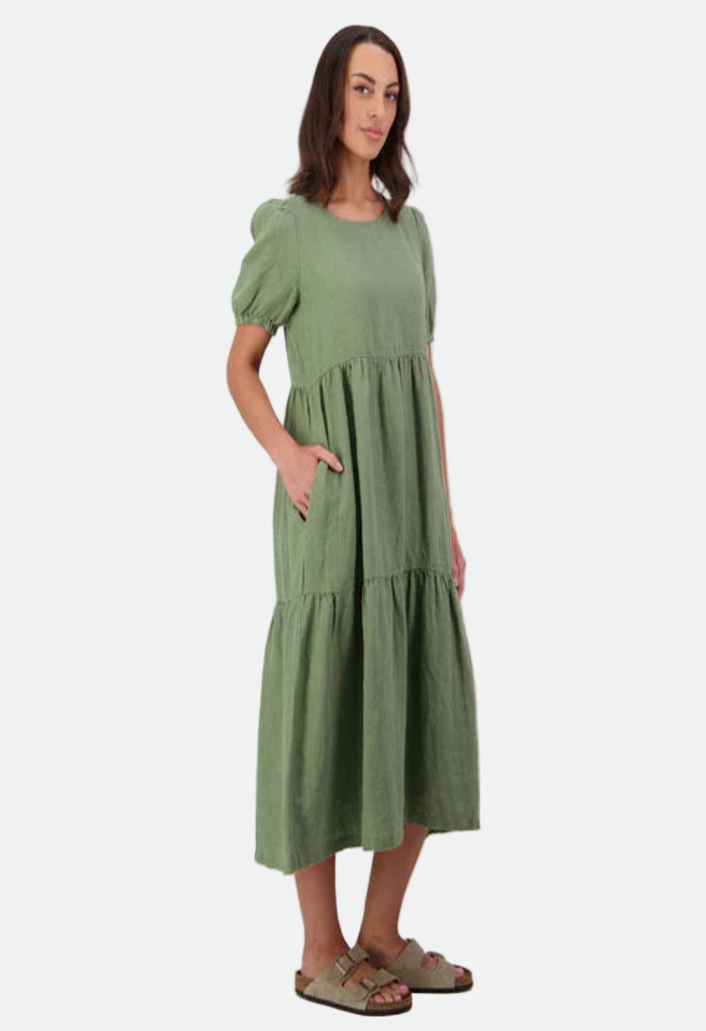 Swanndri Women's Alma Gathered Dress - Clover