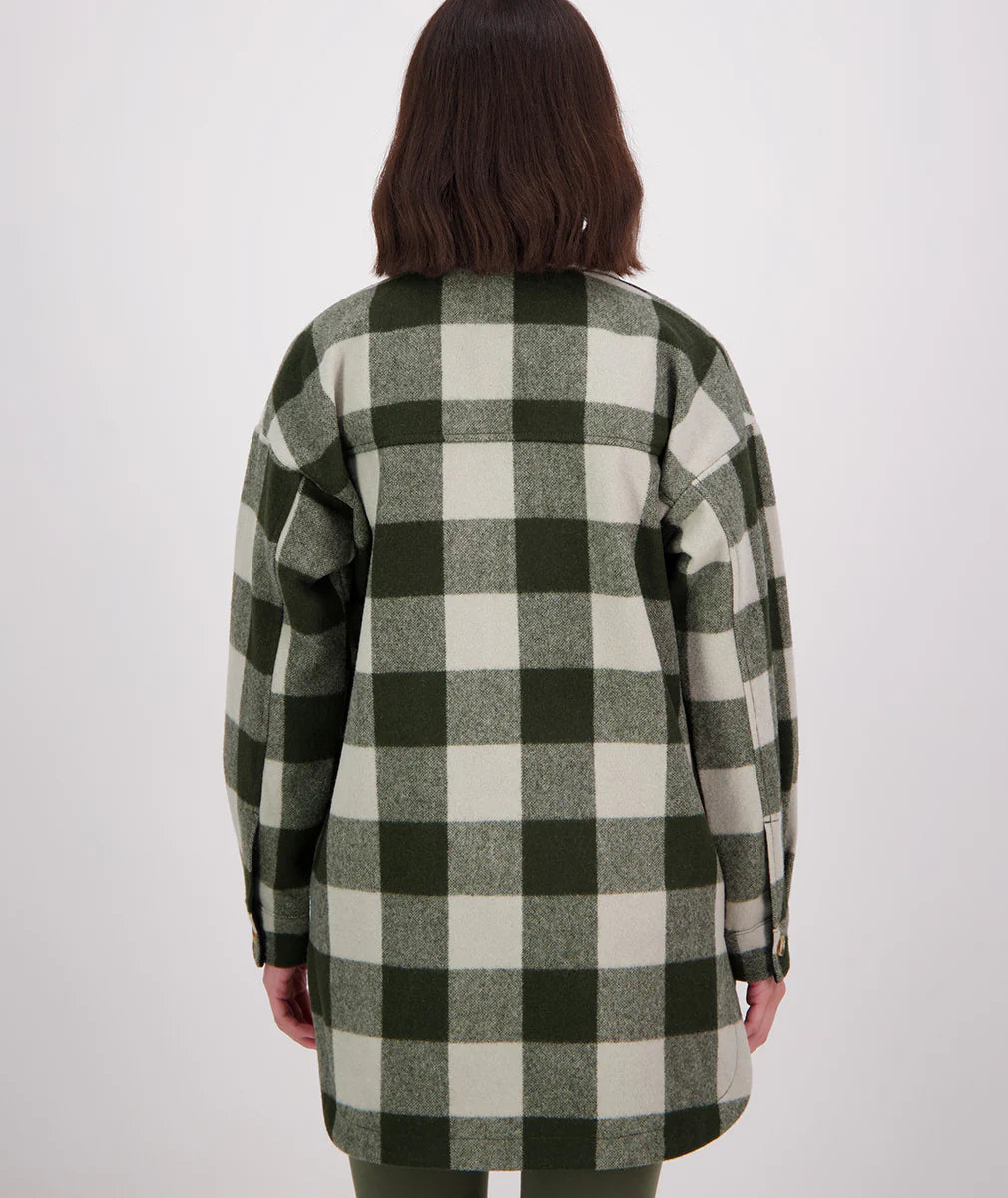 Swanndri Women's Anchorage Longline Jacket - Limestone Check