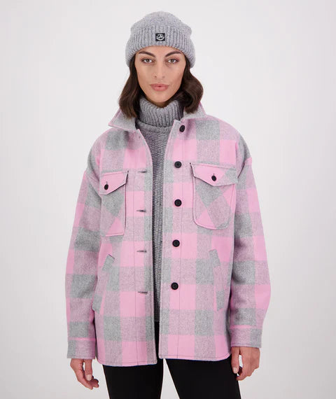 Swanndri Women's Anchorage V2 Wool Shirt Jacket - Rose Quartz Check
