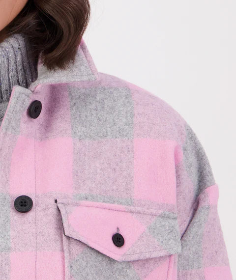 Swanndri Women's Anchorage V2 Wool Shirt Jacket - Rose Quartz Check