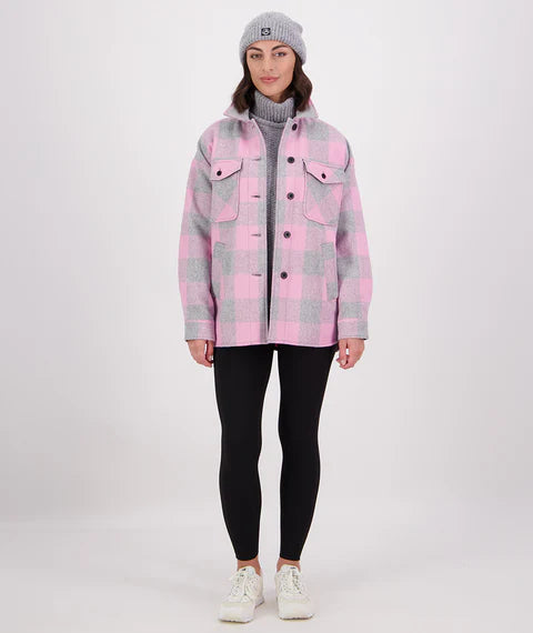 Swanndri Women's Anchorage V2 Wool Shirt Jacket - Rose Quartz Check