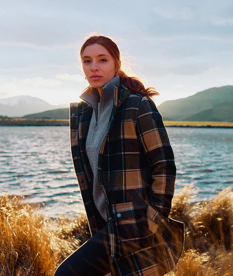 Swanndri Women's Annmore Wool Overcoat - Denver Check