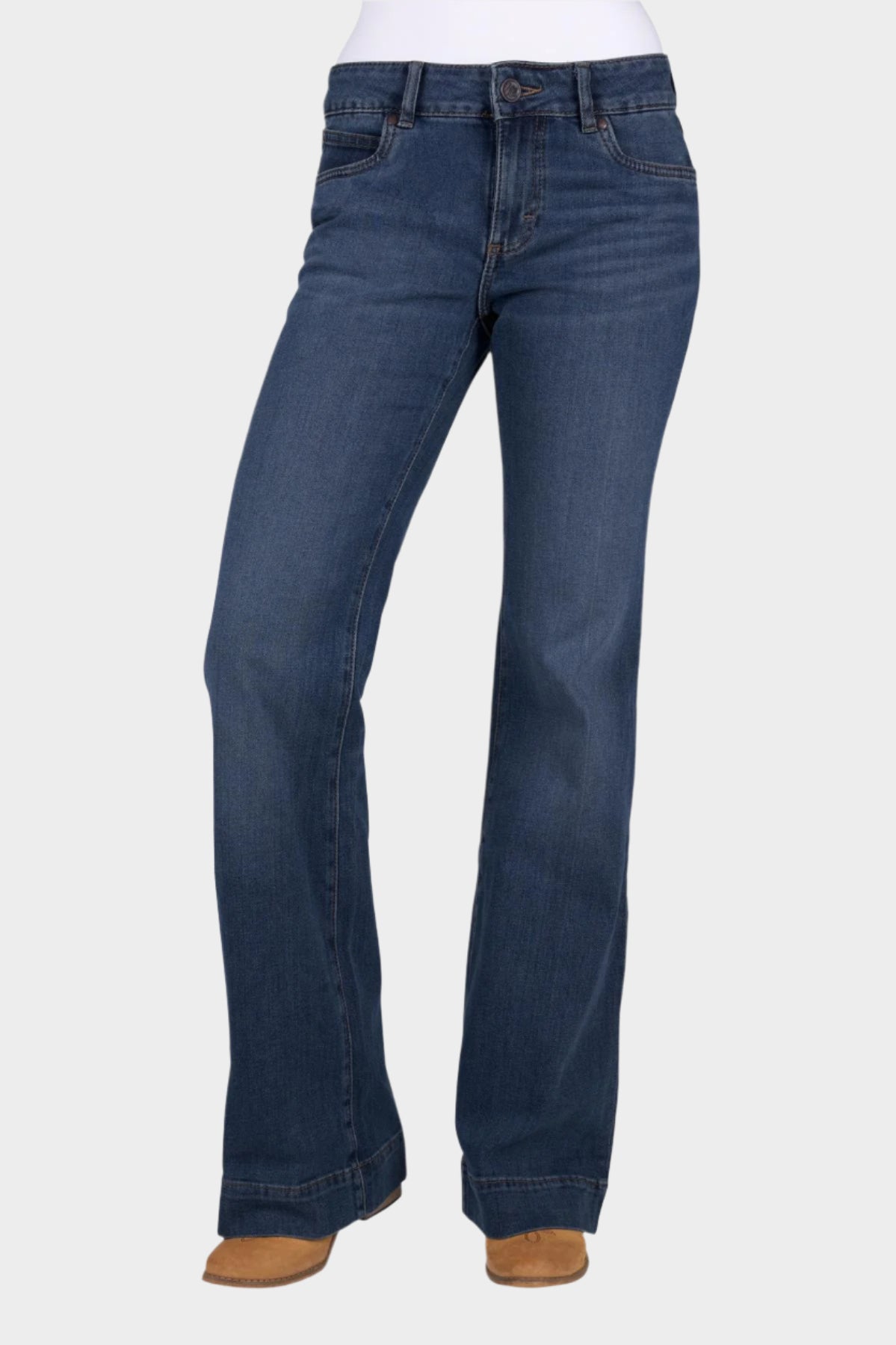 Wrangler Women’s Blair Trouser Jean Mae -MID INDIGO- 34” Leg