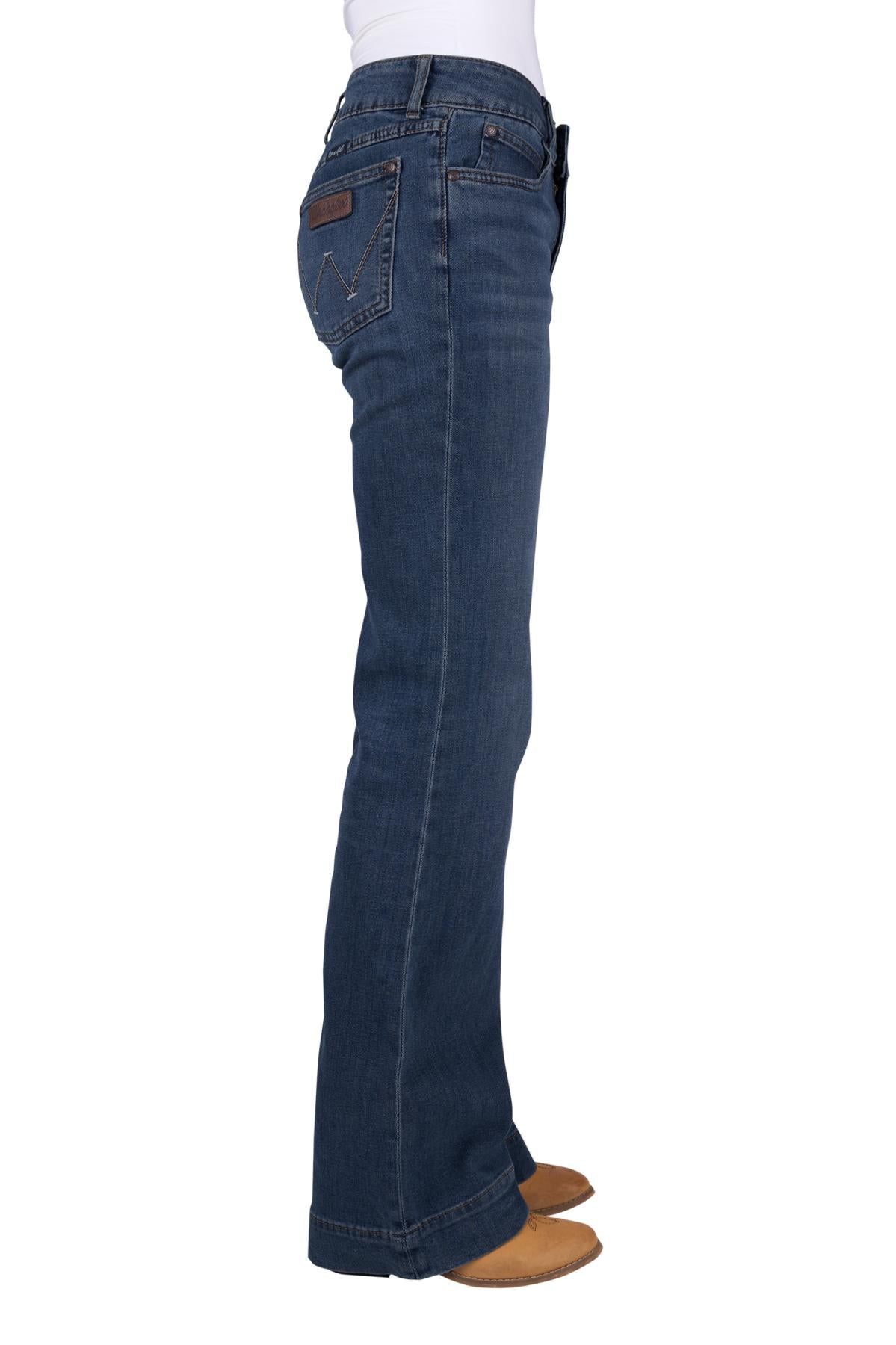 Wrangler Women’s Blair Trouser Jean Mae -MID INDIGO- 34” Leg
