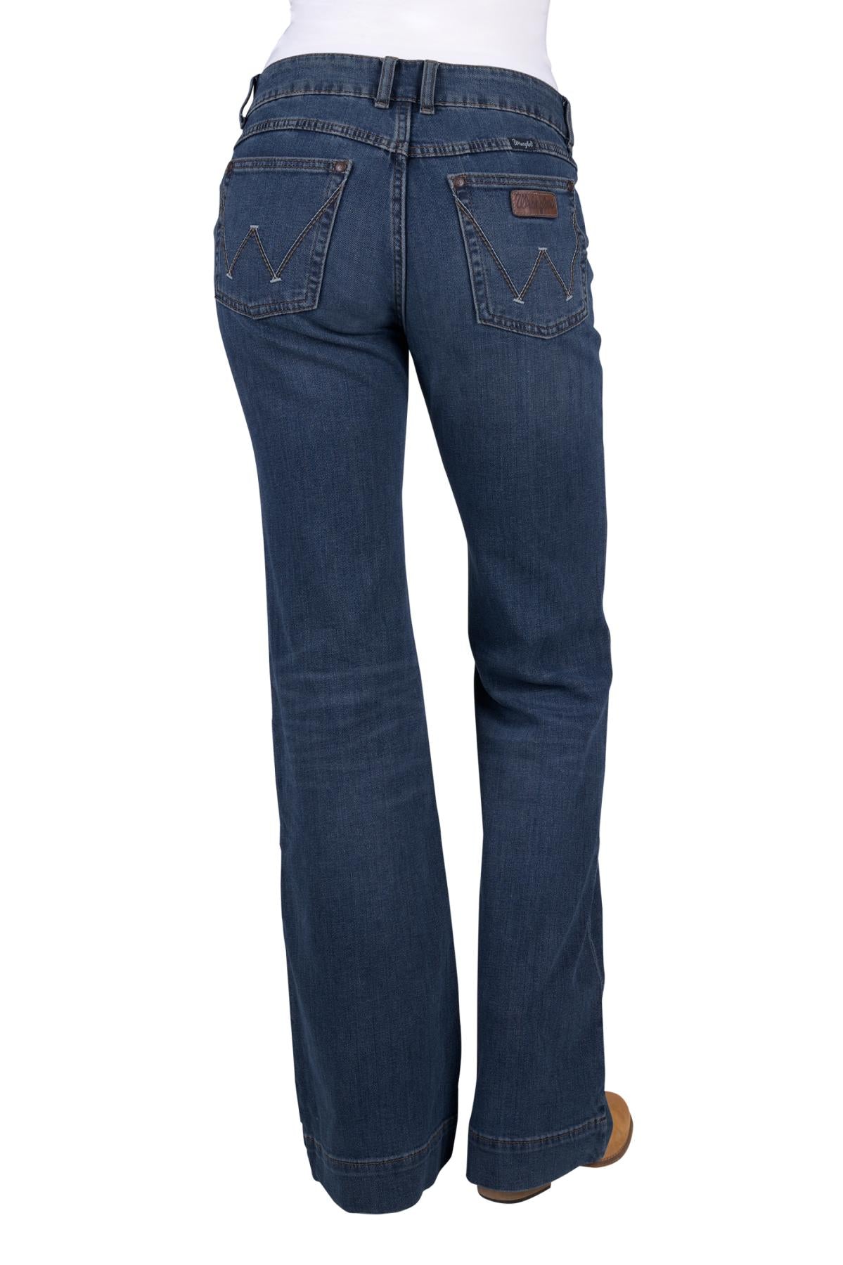 Wrangler Women’s Blair Trouser Jean Mae -MID INDIGO- 34” Leg
