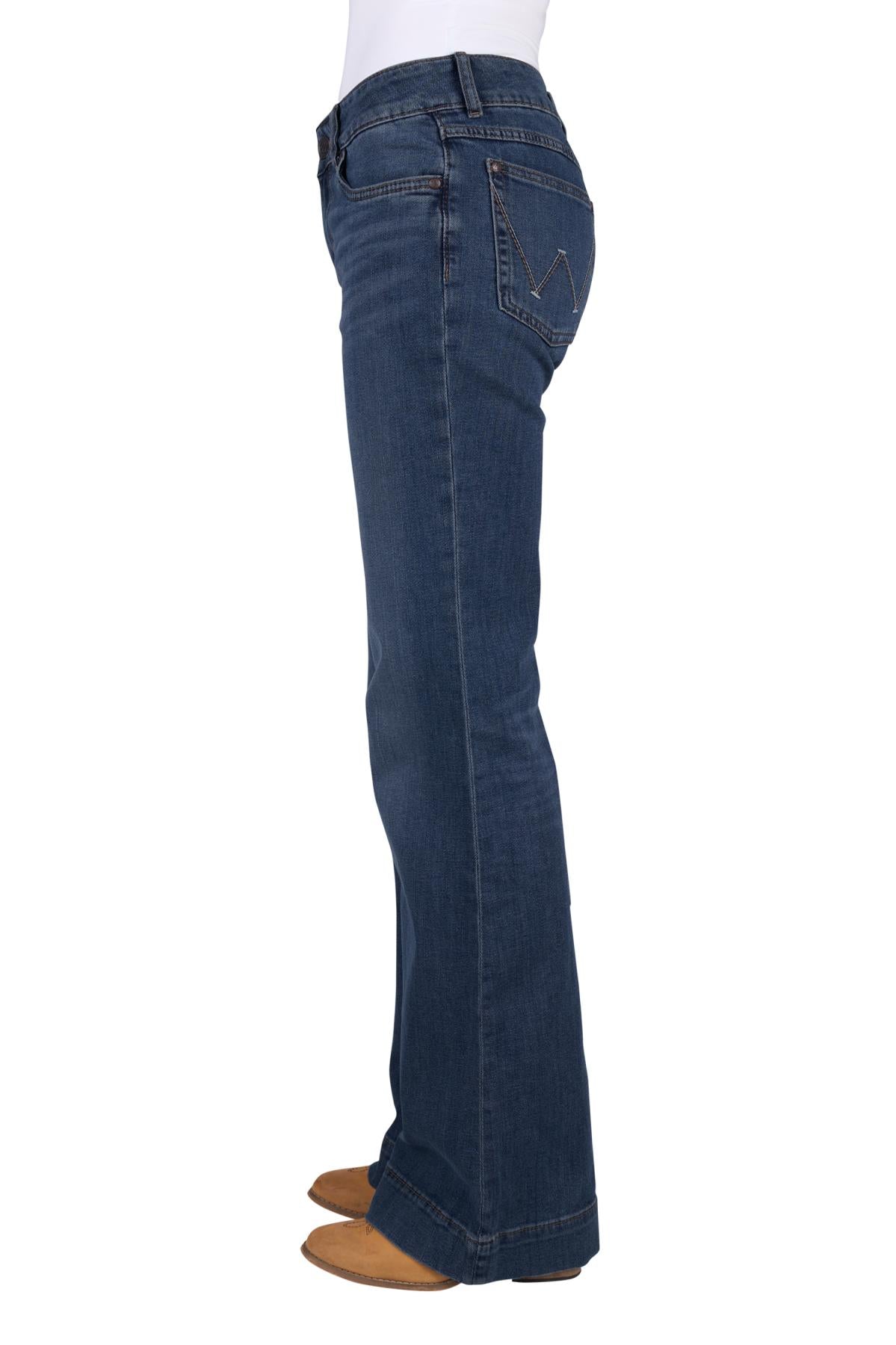 Wrangler Women’s Blair Trouser Jean Mae -MID INDIGO- 34” Leg