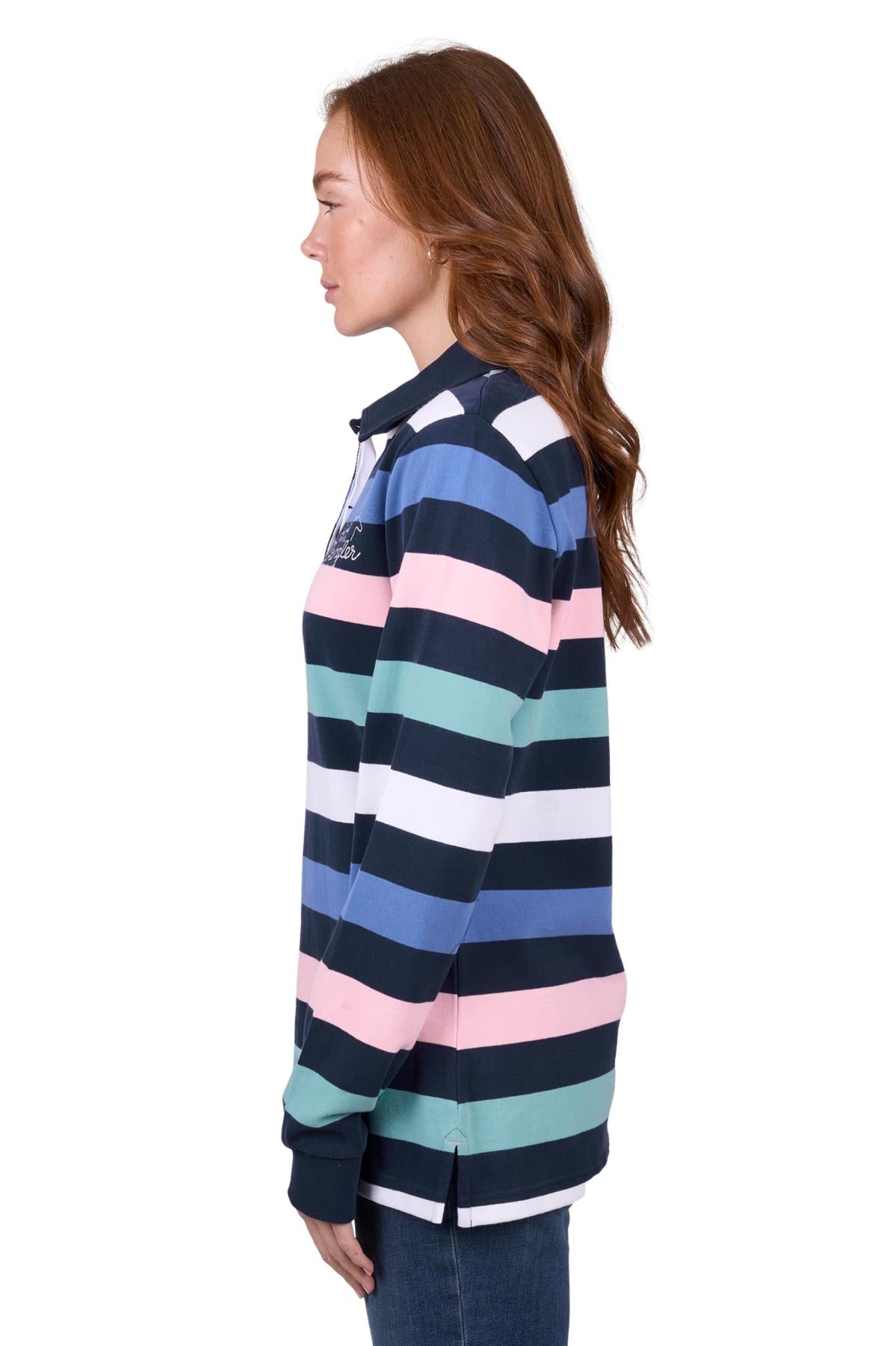 Wrangler Women’s Camden Stripe Rugby - NAVY/MULTI