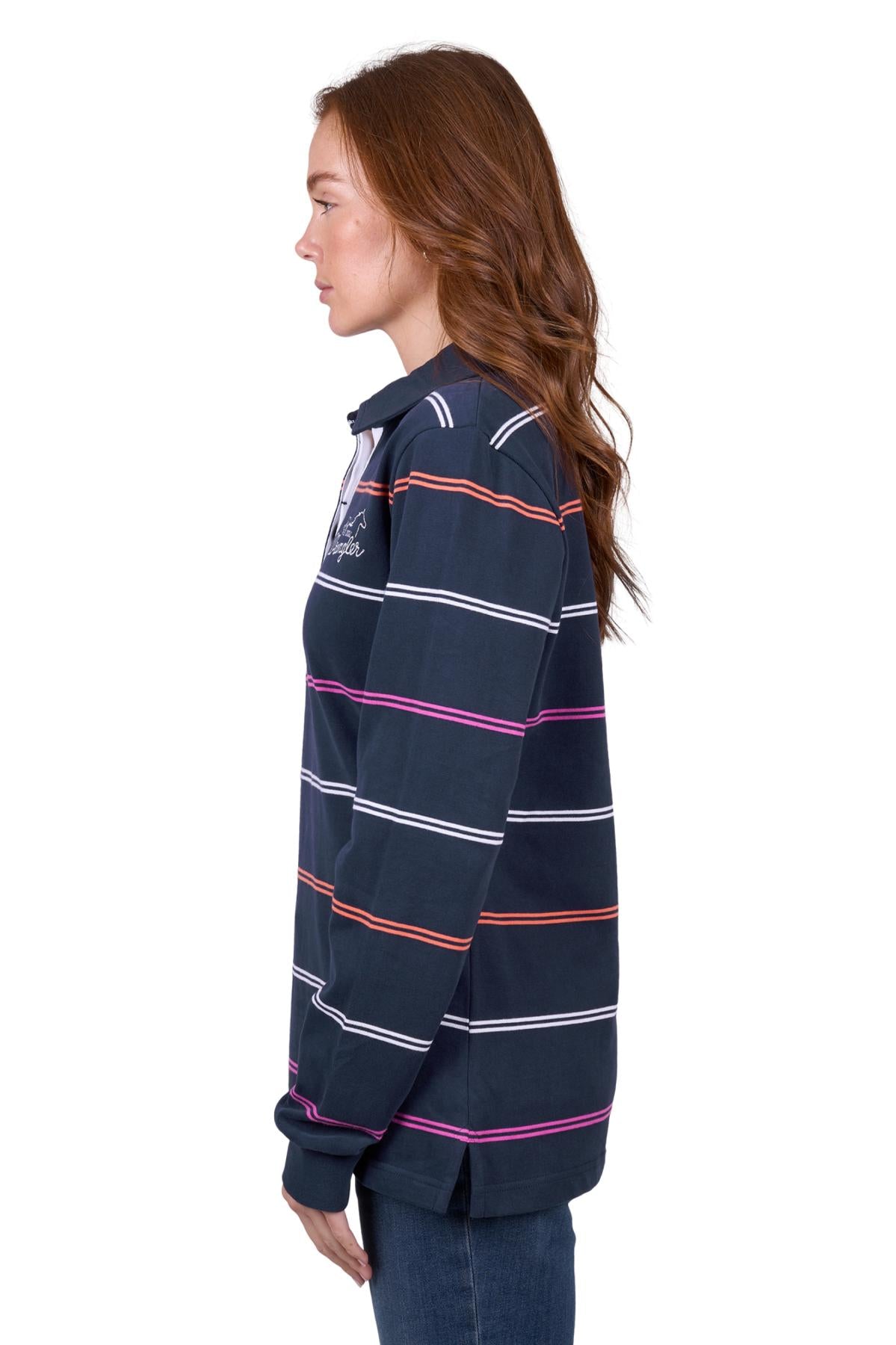Wrangler Women’s Faith Stripe Rugby - NAVY/MULTI