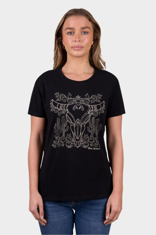 Pure Western Women’s Jocelyn Short Sleeve Tee - Black