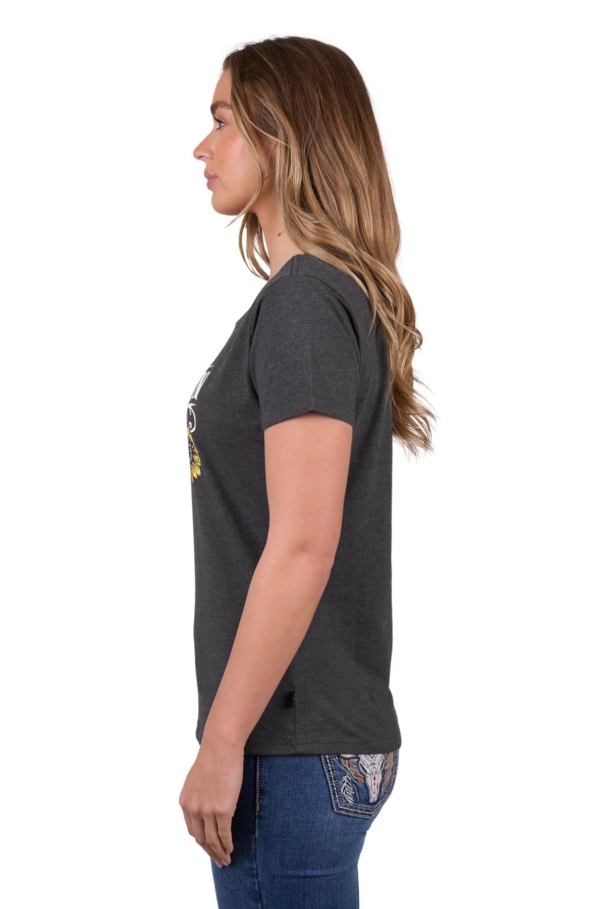 Pure Western Women’s Kendra Short Sleeve Tee - Charcoal/Marle