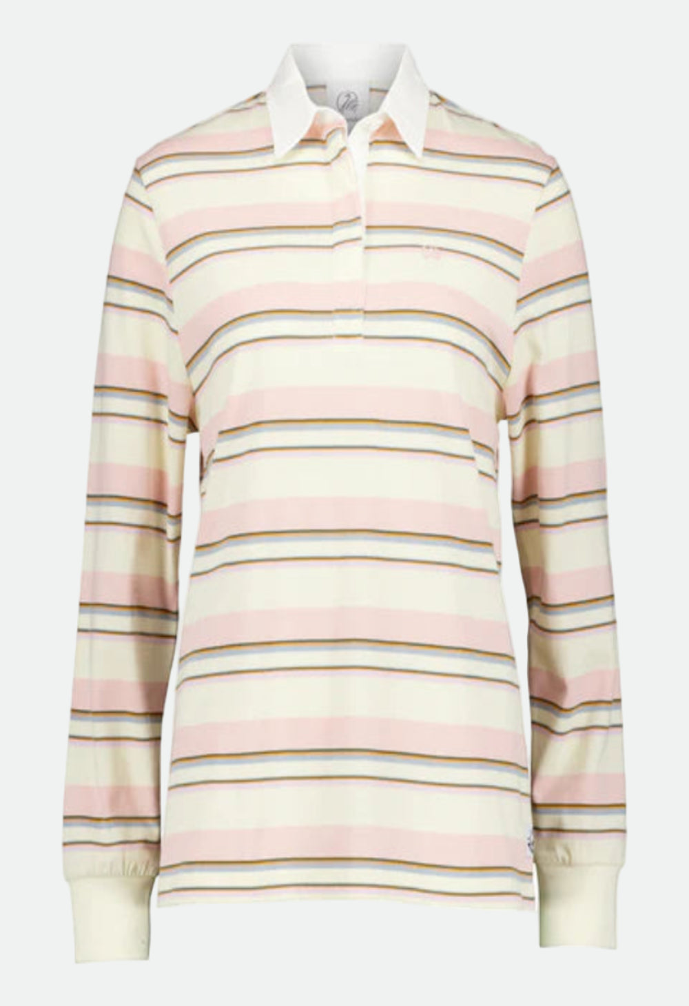 Swanndri Women's Massey Striped Long Sleeve Rugby Top - Marshmallow/Powder Stripe