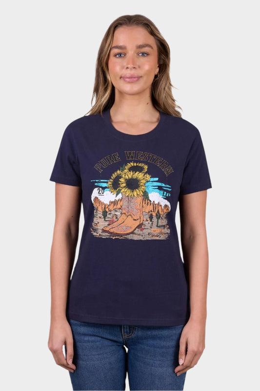 Pure Western Women’s Renee Short Sleeve Tee - Navy