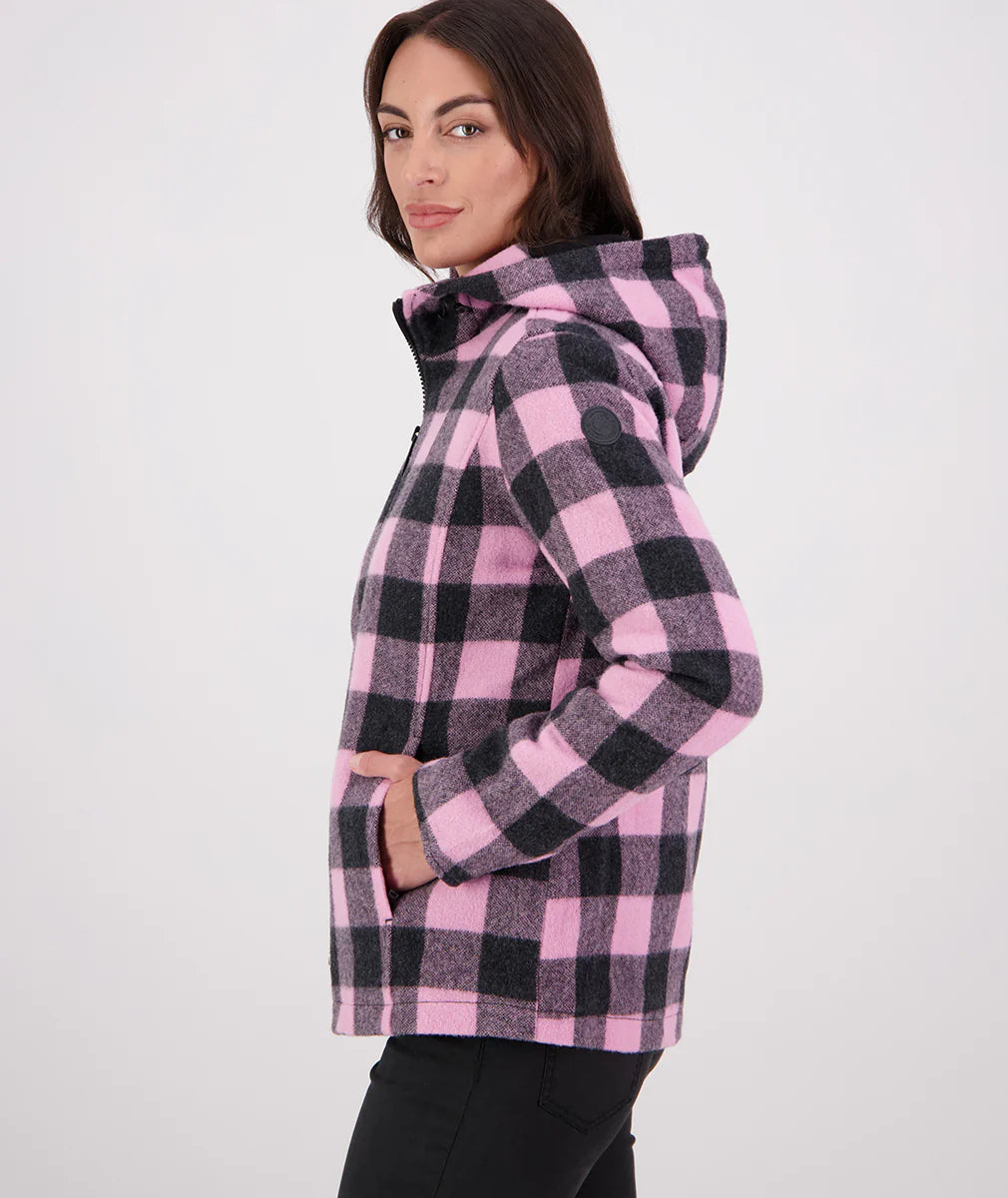 Women's Seattle V2 Wool Hoodie -Shadow/Blossom Check