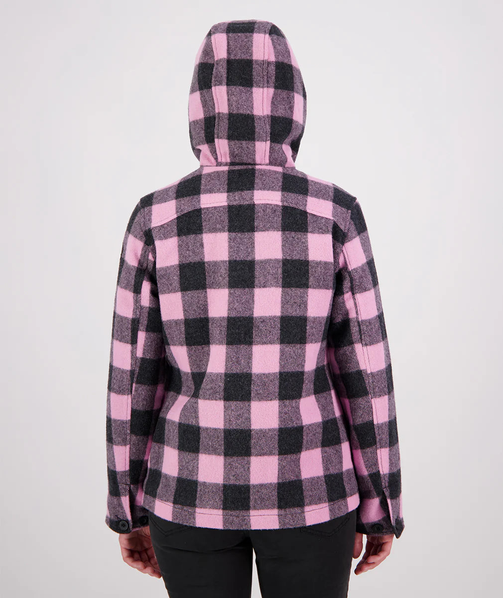 Women's Seattle V2 Wool Hoodie -Shadow/Blossom Check